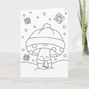 Color-it-your-own Weihnachten Mushroom-Grußkarte Karte