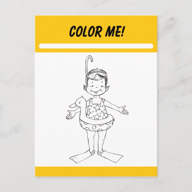 Color Me Activity Card Postkarte (Vorderseite)