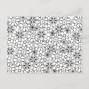Color-Me Activity Funky Hippy Retro-Blume Postkarte