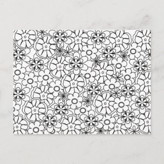 Color-Me Activity Funky Hippy Retro-Blume Postkarte