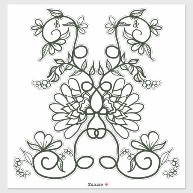 Color Me Aufkleber Hübsch floral Motiv (Blatt)