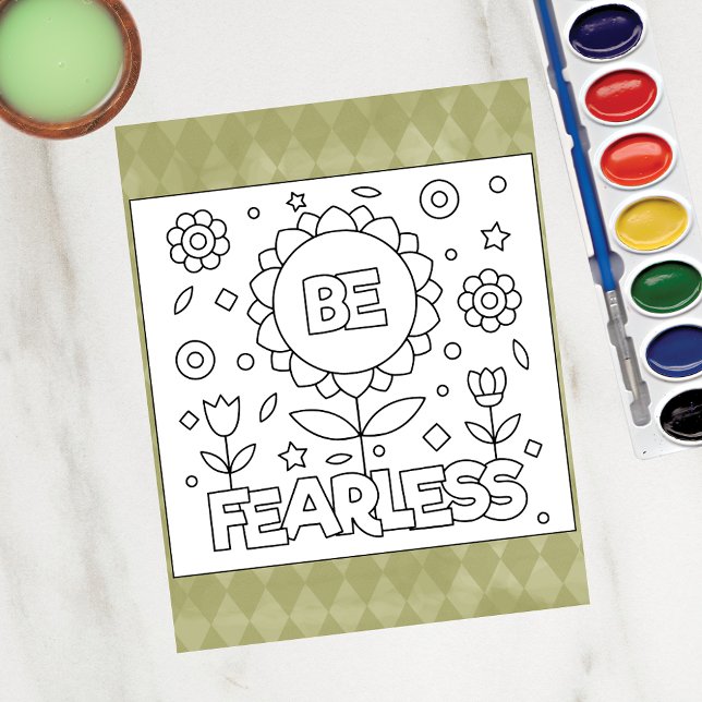 Color Me Be Furchtlos Inspiration Activity Cards Postkarte (Von Creator hochgeladen)