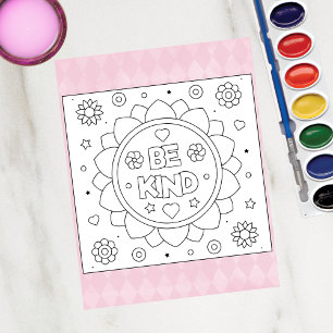 Color Me be kind Blume Inspirier Activity Cards Postkarte