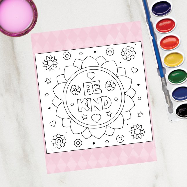 Color Me be kind Blume Inspirier Activity Cards Postkarte (Von Creator hochgeladen)