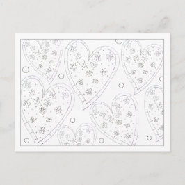 Color Me Blume Herz Postkarte