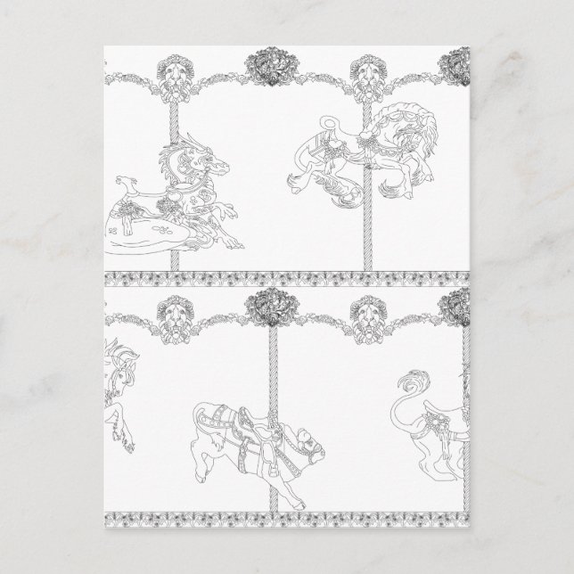 Color Me Carousel Postkarte (Vorderseite)