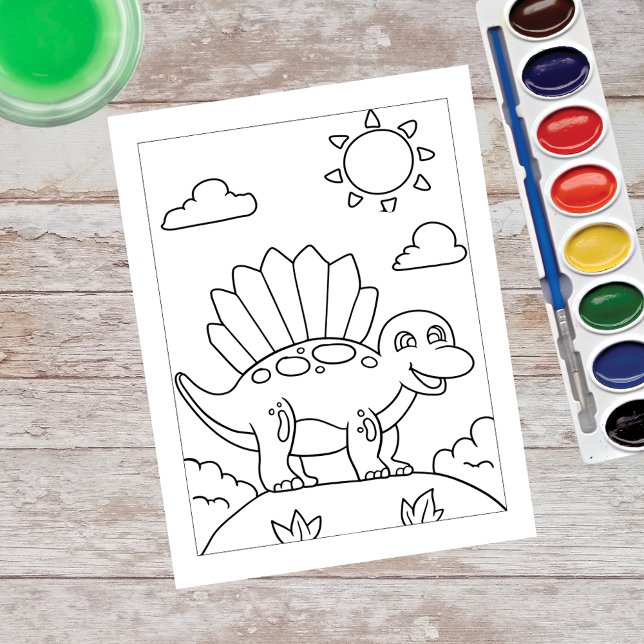Color Me Dimetrodonte Dinosaur | Aktivitätskarten Postkarte (Von Creator hochgeladen)