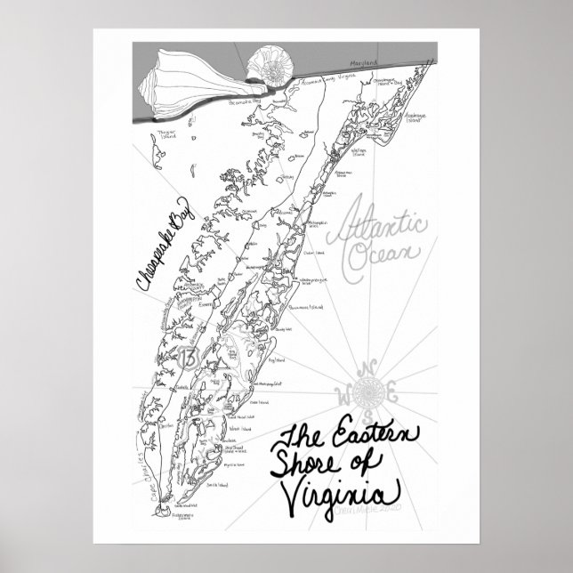 Color Me ESVA Eastern Shore of Virginia Poster (Vorne)