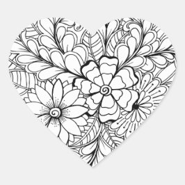 Color Me Floral Group DIY Doodle Herz-Aufkleber