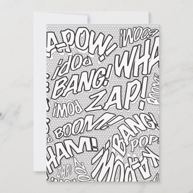 Color Me Fun Retro Comic Pop Kunst Einladung (Vorderseite)