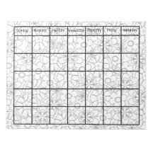 Color Me Funky Blank Calendar