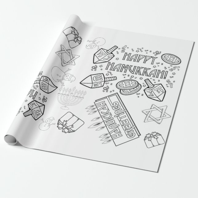 Color Me - Hanukkah Wrapping Paper Geschenkpapier (Ungerollt)