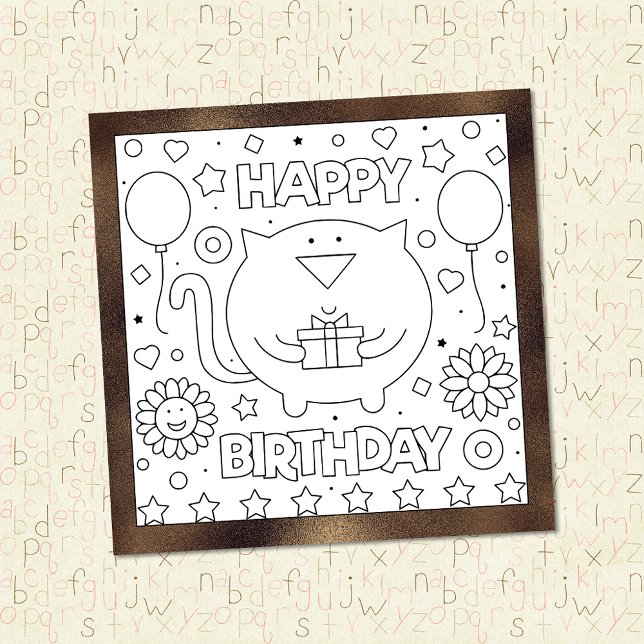 Color Me Happy Birthday Cat | Activity Card (Von Creator hochgeladen)