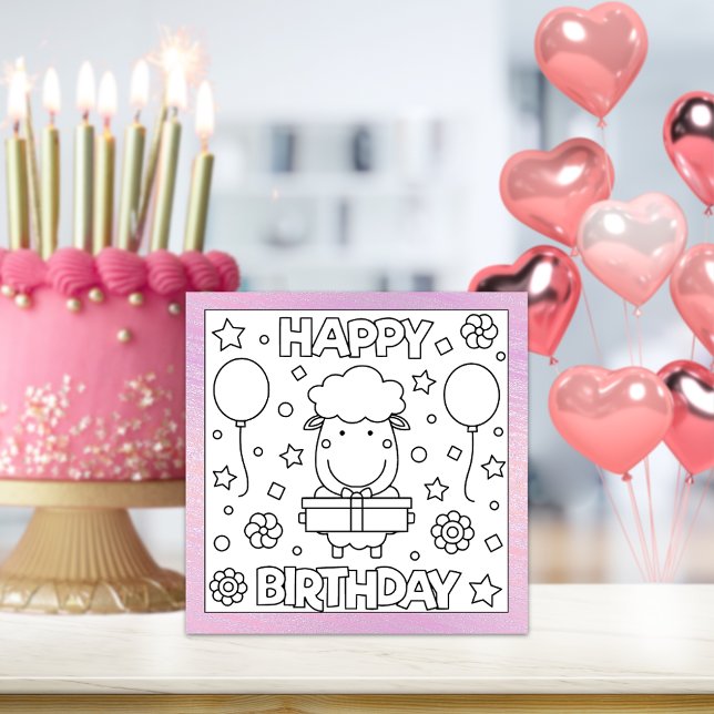Color Me Happy Birthday Lamb | Activity Card (Von Creator hochgeladen)