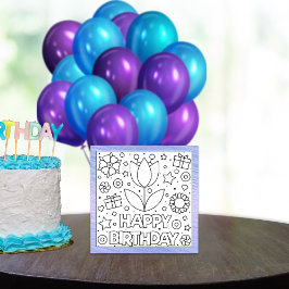 Color Me Happy Birthday Tulip | Activity Card