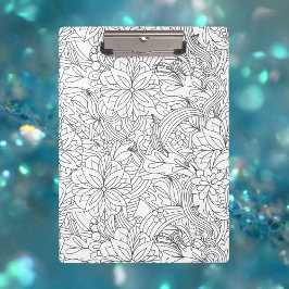 Color Me in ・ Blume Muster Klemmbrett