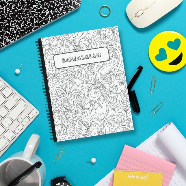 Color Me in Camellier Blume Muster Notizbuch (Von Creator hochgeladen)