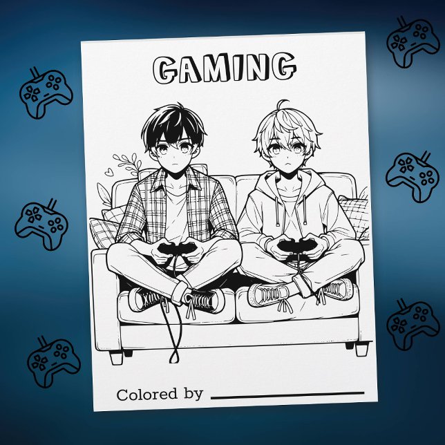 Color Me Page für Kinder | Anime Gamer Teenager (Von Creator hochgeladen)