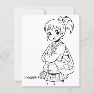 Color Me Page für Kinder Anime Girl personalisie