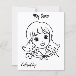 Color Me Page für Kinder Anime meine Katzen