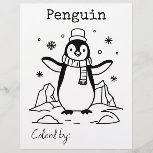 Color Me Page für Kinder Anime Penguin