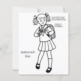 Color Me Page für Kinder | Anime School Girl