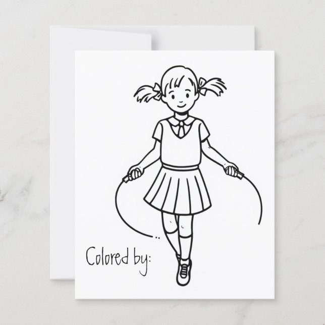 Color Me Page für Kinder | Anime School Girl (Vorderseite)