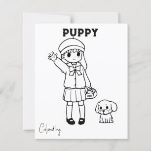 Color Me Page für Kinder Anime-Welpe personalisi