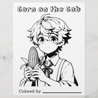 Color Me Page für Kinder | Mais auf dem Cob