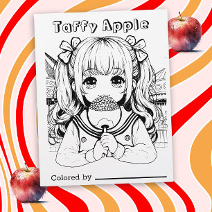 Color Me Page für Kinder Taffy Apple Anime Girl