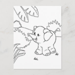 Color Me Post Card - Elephant Postkarte