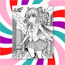 Color-Me-Seite | Anime Superhero Girl Big Birthday