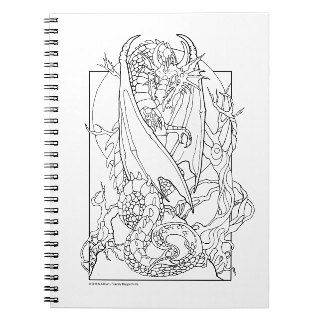 COLOR ME Spiral Notebook Fantasy Dragon Notizblock (Vorderseite)