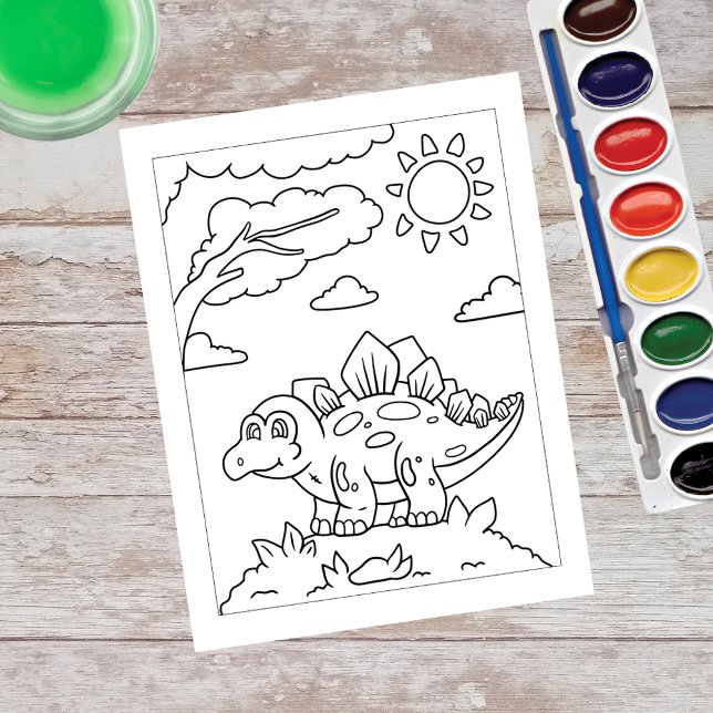 Color Me Stegosaurus Dinosaurier | Aktivitätskarte Postkarte (Von Creator hochgeladen)