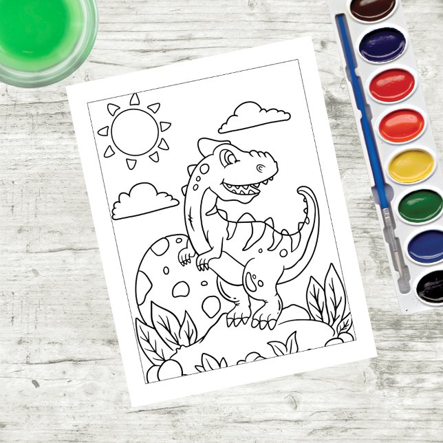 Color Me Tyrannosaurus Dinosaurier | Aktivitätskar Postkarte (Von Creator hochgeladen)