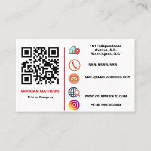 Color Minimalistisches Berufliches Firmenlogo QR C Visitenkarte