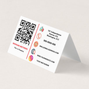 Color Minimalistisches Berufliches Firmenlogo QR C Visitenkarten