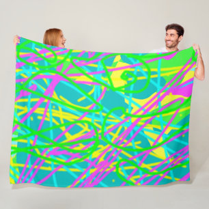 Color My Dreams Scribble Muster Ausdrucksstarke Kü Fleecedecke