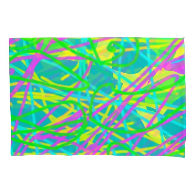 Color My Dreams Scribble Muster Ausdrucksstarke Kü Kissenbezug (Vorderseite)