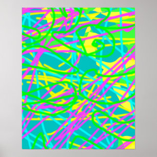 Color My Dreams Scribble Muster Ausdrucksstarke Kü Poster