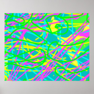 Color My Dreams Scribble Muster Ausdrucksstarke Kü Poster