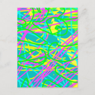 Color My Dreams Scribble Muster Ausdrucksstarke Kü Postkarte