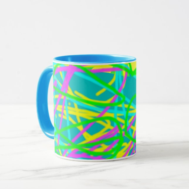 Color My Dreams Scribble Muster Ausdrucksstarke Kü Tasse (Vorderseite Links)