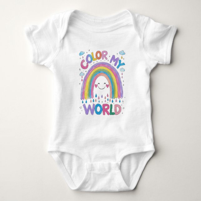 Color My World Rainbow Baby Outfit Baby Strampler (Vorderseite)