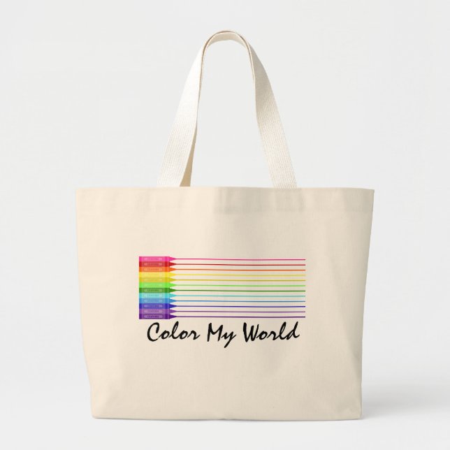 Color My World Rainbow Crayons Jumbo Stoffbeutel (Vorne)