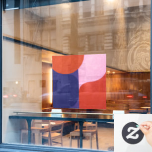 "Color Negotiation" Farbenfrohe Abstrakte Kunst Fensteraufkleber