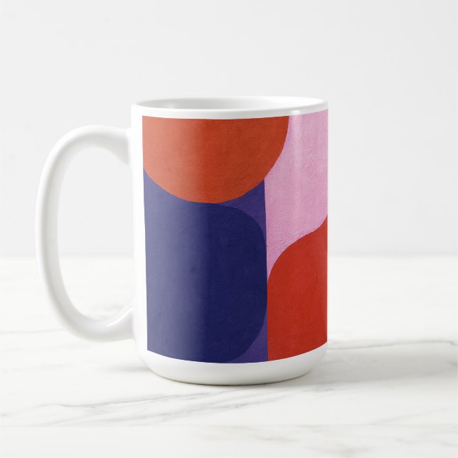 "Color Negotiation" Farbenfrohe Abstrakte Kunst Kaffeetasse (Links)