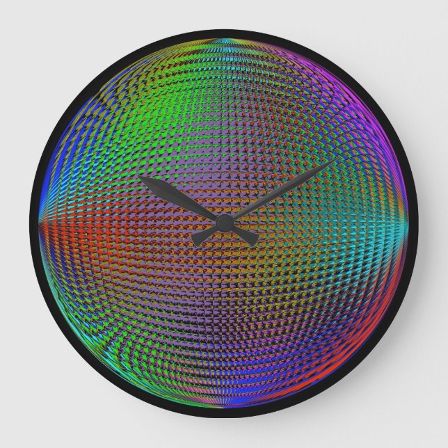 Color Orb Illusion Clock Große Wanduhr (Vorderseite)