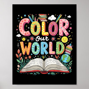 Color Our World Book Reading Program 2025 Summer Poster