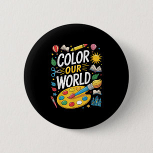 Color Our World Summer Reading 2025 Art Painting B Button